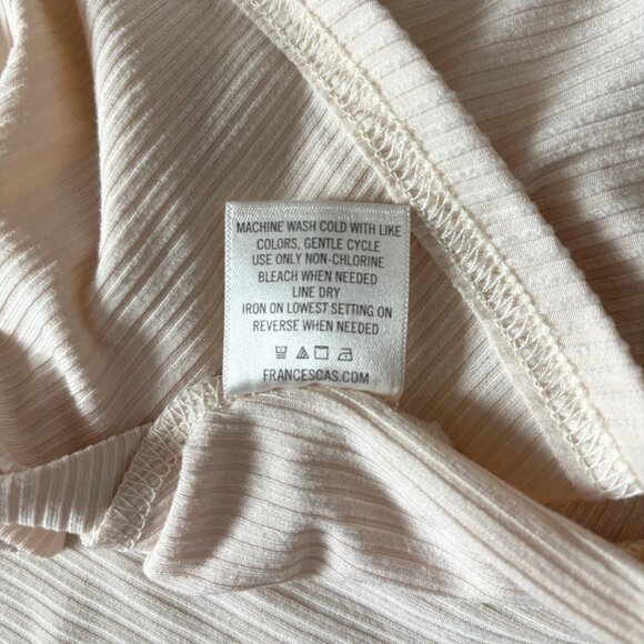 Mi Ami Ribbed Mini Dress Beige Cream Womens Small Boho Cottagecore Babydoll 90s - Picture 11 of 13